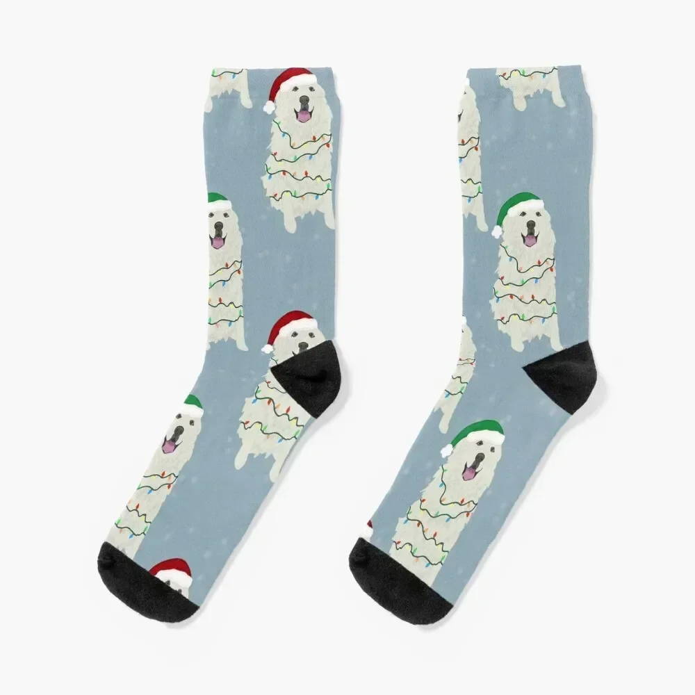 Christmas Great Pyrenees Pattern Socks gift Stockings man bright garter Men's Socks For Man Women's