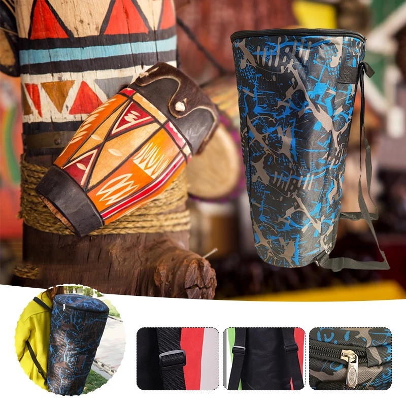 Djembe Bag 8/10/12/13 Inch Thick Shockproof African Drum Case Shoulders Back Oxford Cloth Waterproof Package Outdoor Carrying