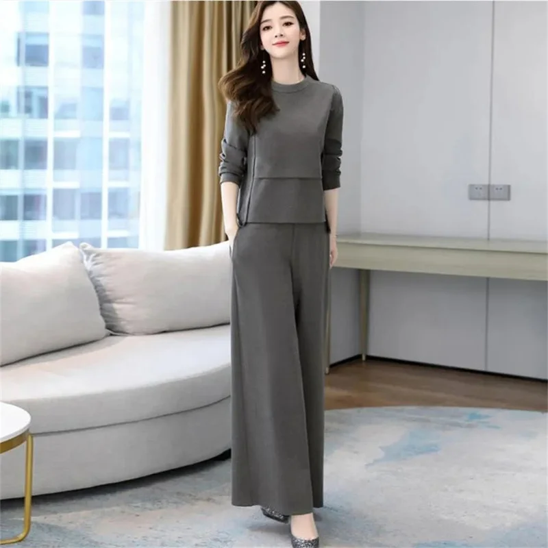 Autumn and Winter Set Women's Light Mature Harem Pants and Slimming Socialite Temperament Fashionable Queen Casual Fashion Women