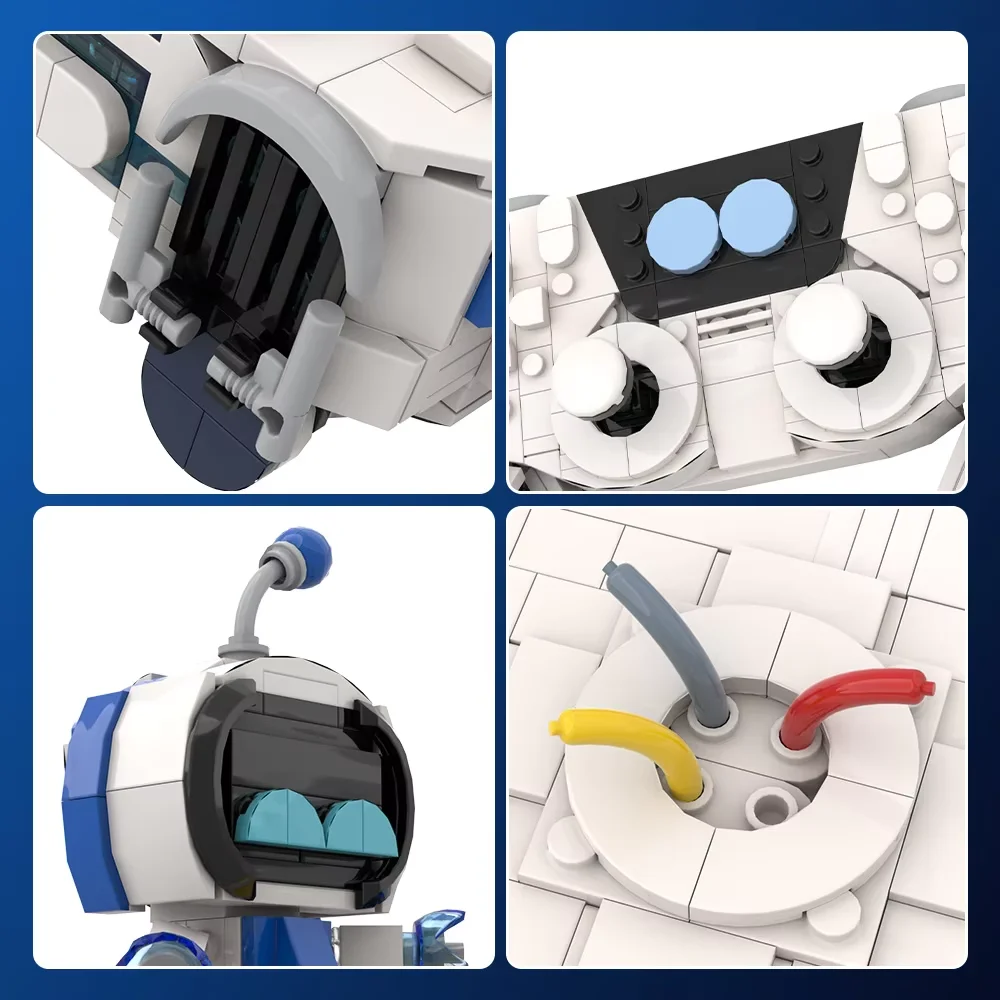 MOC Astro Bot Building Block Modello Cosmic Adventure Gioco Figura Salvataggio Caccia al tesoro Robot Mattoni fai da te Assemblaggio Giocattoli Regali per bambini