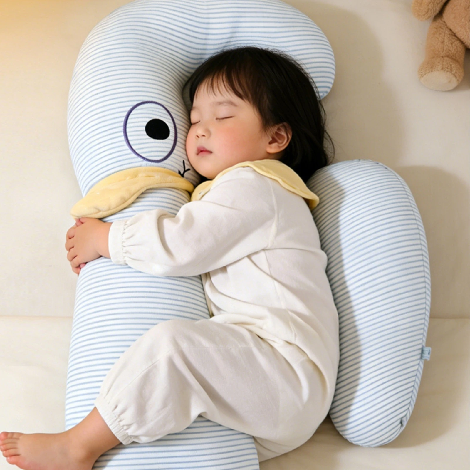 子供用睡眠枕-コットンキッズボディピロー-寝具-サポート力のある肌に優しい