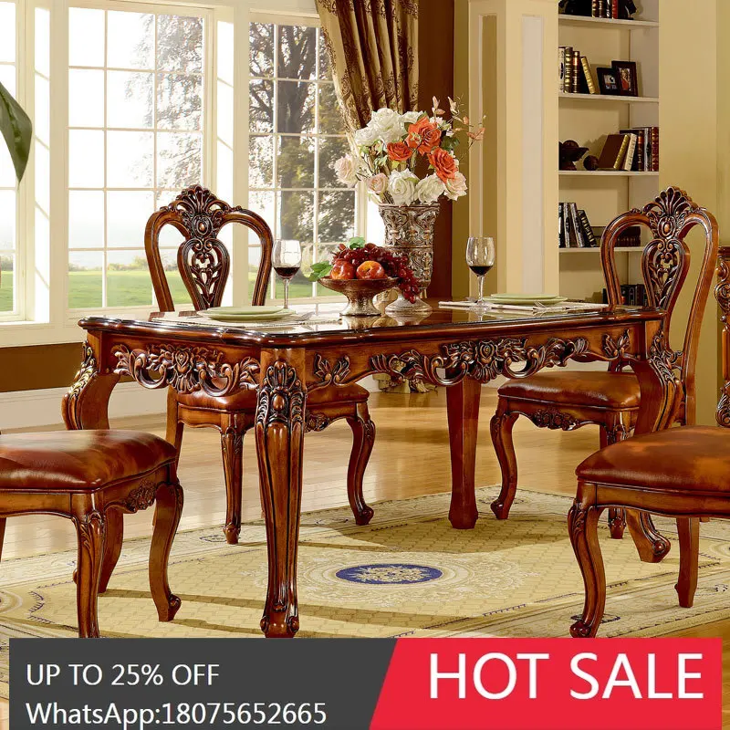 

style Luxury Dining Table and Chair Set style Solid Wood Dining Table