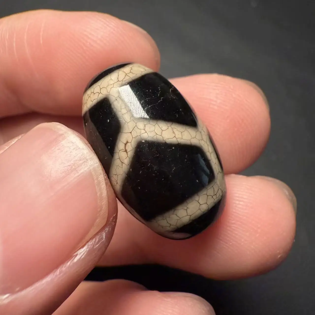 Natural Striped Old Agate Ancient Tibetan DZI Beads Amulet Darrow ancient method Double tortoise shell  Pendant 22x14mm