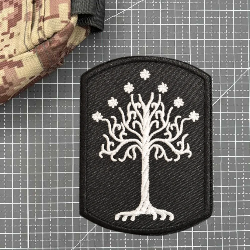شجرة جوندور التطريز التصحيح التكتيكي الزخرفية هوك وحلقة شارة ظهره بقع للملابس ملصقات شارة المعنويات #4