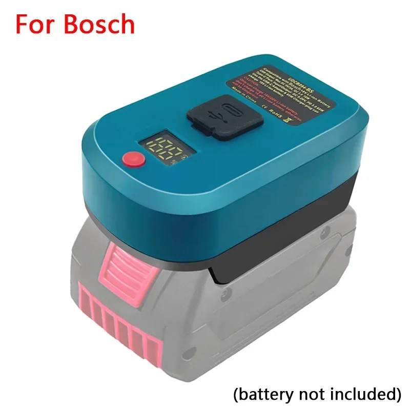 For Makita/Bosch/Milwaukee/Dewalt 18V Li-ion Battery USB Type-C Input Output Replacement Charger Battery Charger Converter