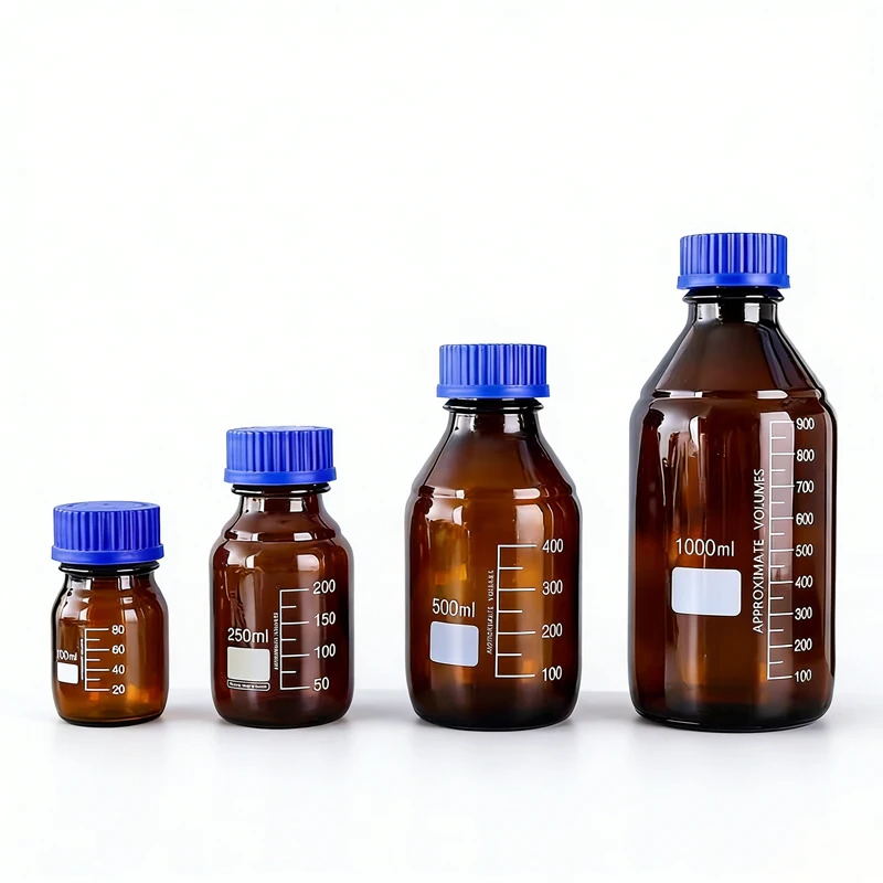 Lab Transparent/Brown Screw cap Reagent bottle Sealed bottle Glass Laboratory Sample Bottle