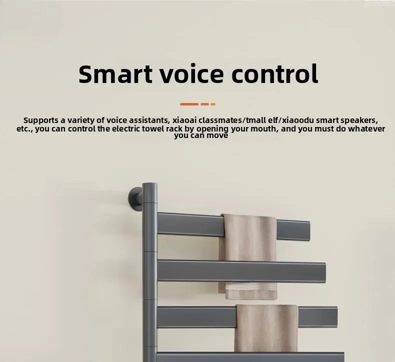 LXC  Electric Towel Rack Rotary Drying Sterilization Disinfection Toilet Bathroom Concealed Carbon Fiber Heating Towel Rack