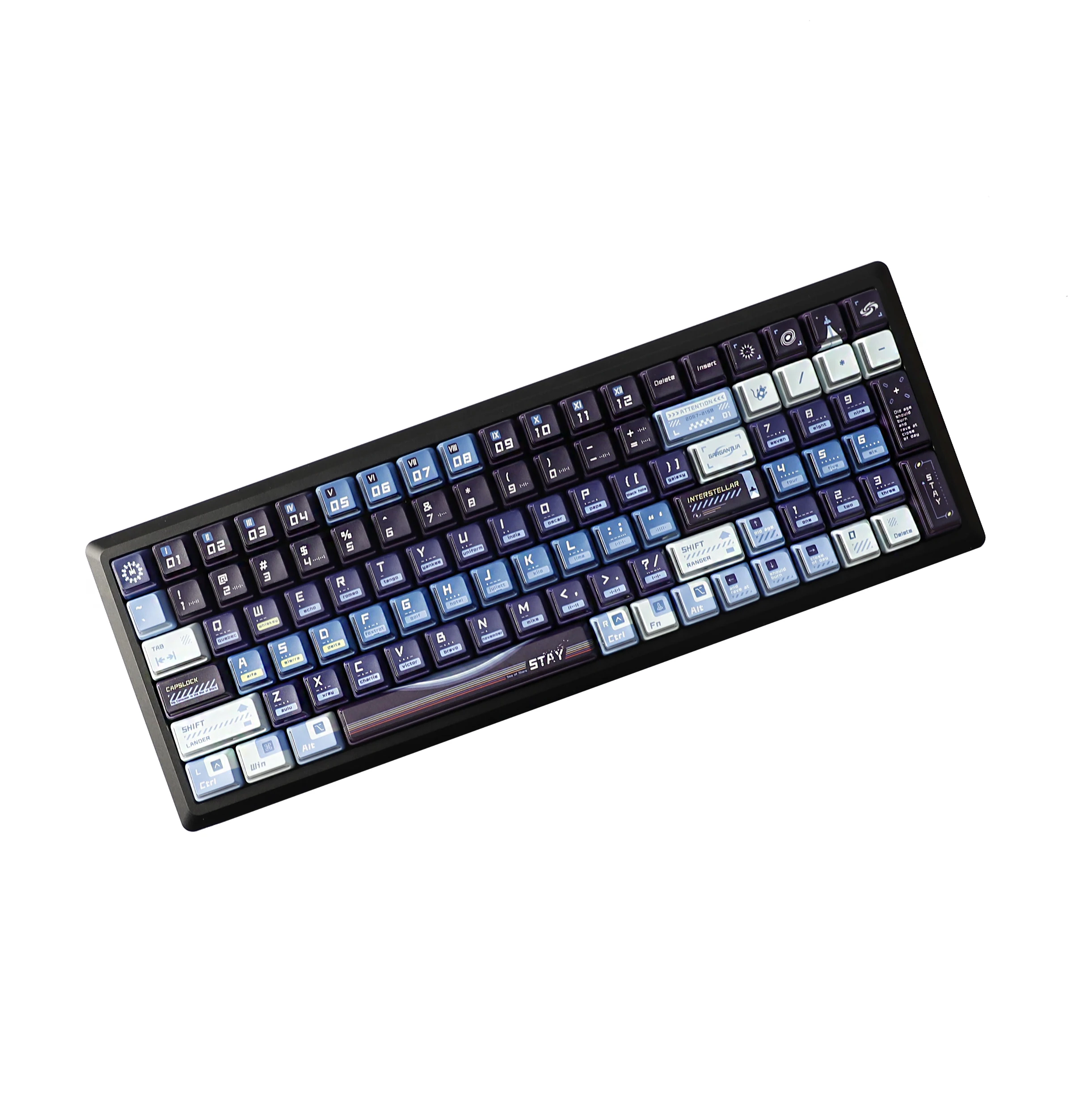 

YMDK Future Theme Keycaps Double Shot Shine Sidelit Dye Sub Nuclear Power Profile Top Print Key cap for MX Mechanical Keyboard