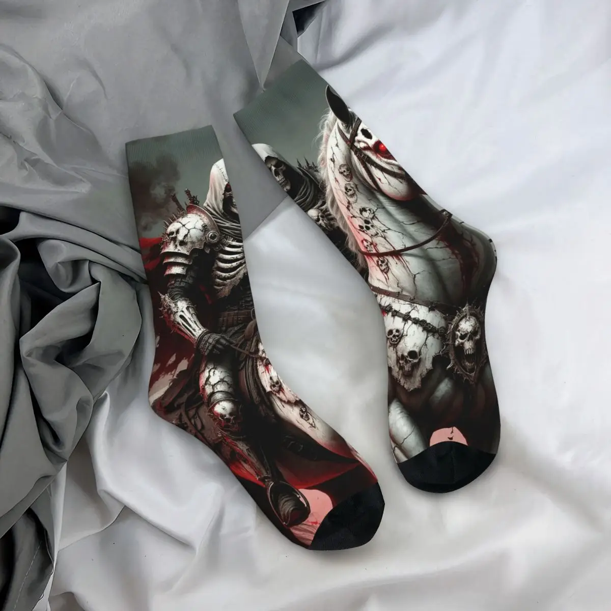 

All Seasons Crew Stockings Skull Knight Socks Crazy Hip Hop Long Socks Accessories for Men Women Gifts