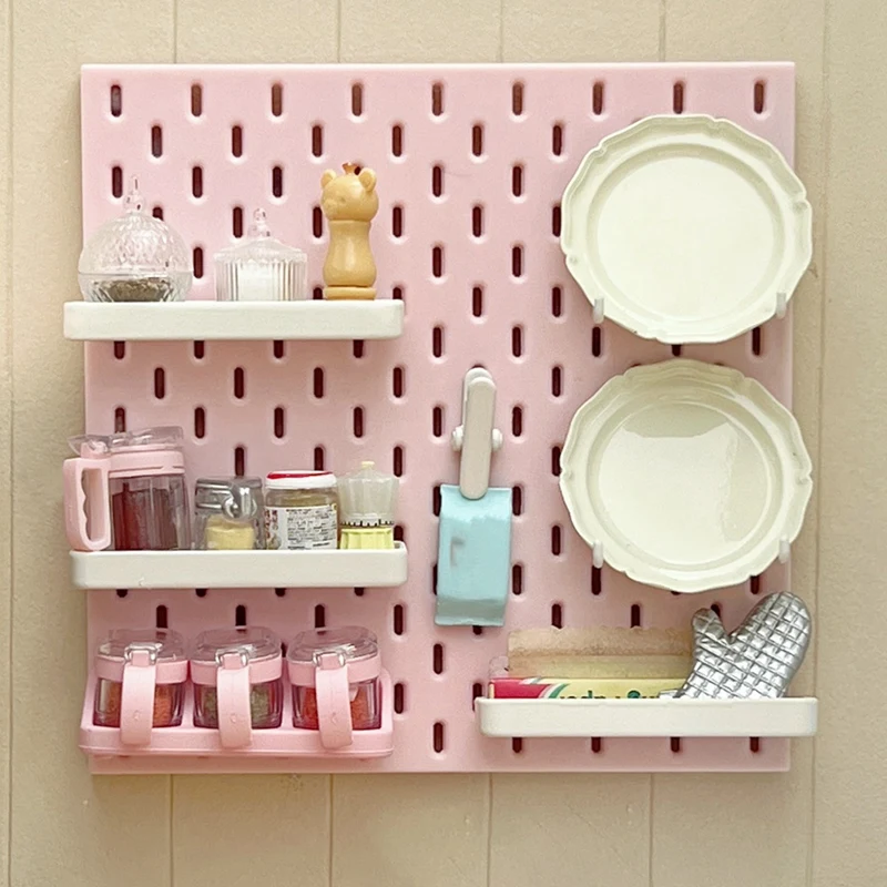 Миниатюрные предметы украшения мебели, перфорированная доска, настенная стойка, сделай сам, дисплей для хранения, мебельные аксессуары