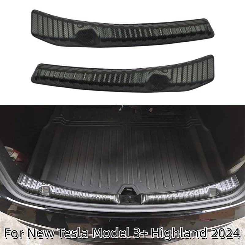 For New Tesla Model 3+ Highland 2024 Trunk Threshold Strip Stainless Steel Trunk Guard Door Sill Protective Car Accessories