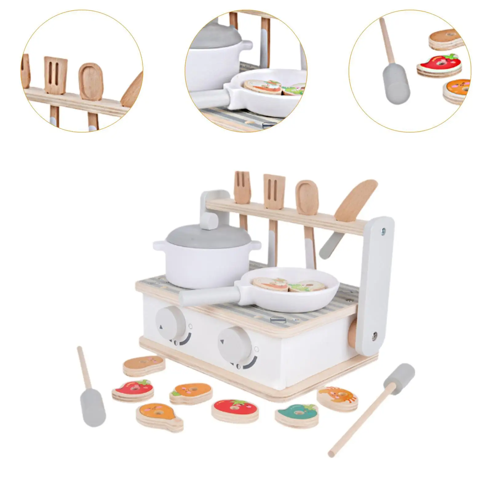 Mini Kitchen and Grill Toy Set for Kids with BBQ Accessories