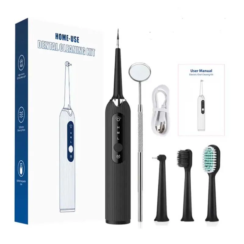 

Hot Selling Professional Tooth Cleaner Electric Waterproof Oral Cleaning Kit Ultrasonic Dental Stain Calculus Plaque Remover