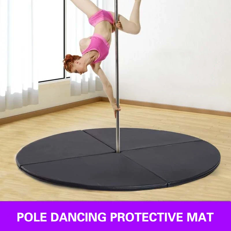 Foldable Pole Dancing Mat Round Workout Gymnastics Pads Anti-Fall Anti-Skid Protection Mat for Pole Dance Safety Mat Yoga