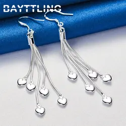 925 Sterling Silver Luxury 70MM 5 Hearts Drop Earrings For Women Fashion Tassel Jewelry Accessories Wedding Gifts