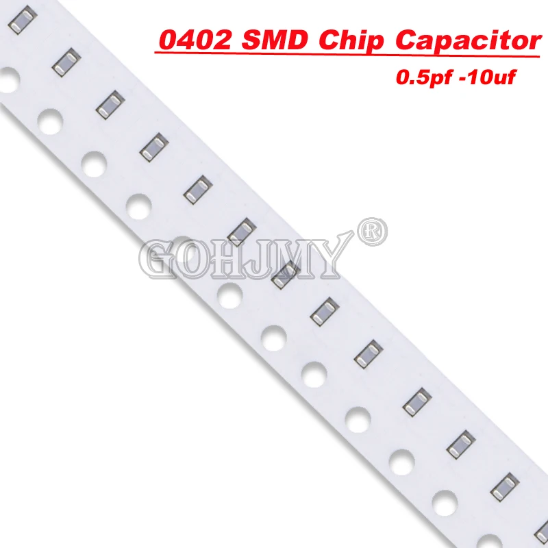 

100PCS 0402 0.5pF - 10uF SMD Chip Multilayer Ceramic Capacitor 10pF 100pF 1nF 10nF 15nF 22nf 100nF 0.1uF 1uF 2.2uF 4.7uF 10uF