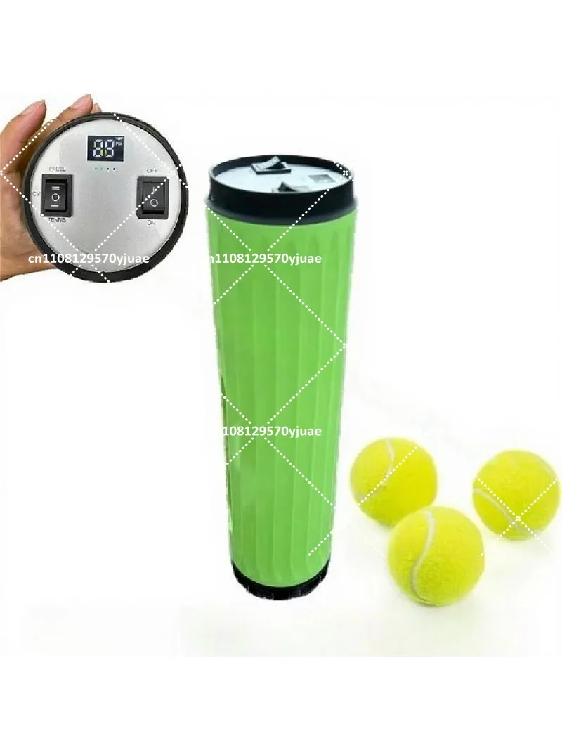 3 Ball Container Electric Tennis Ball Pressurizer, Plastic Silicone 32x8.5cm, Portable Paddle Ball Canister