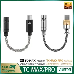 QKZ TC-MAX Pro HiFi DAC USB Type C To 3.5mm Headphone Amplifier Audio Decoder IEM AMP Mobile Phone Adapter CX31993 32bits/384kHz