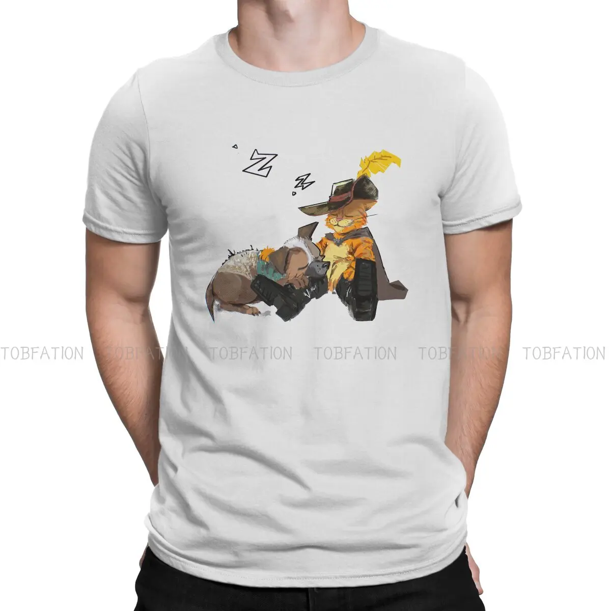 Puss In Boot：The Last Wish TShirt for Men Perrito And His Friend Humor Leisure Tee T Shirt Novelty Trendy Fluffy