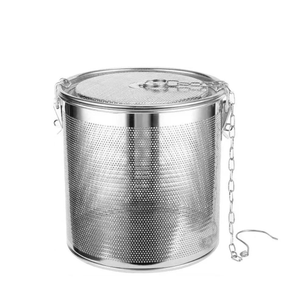 Saringan Bumbu Masakan Stainless Steel 304 dengan Pengait Rantai, Infuser Bola Teh Jaring Halus, Anti Karat dan Tahan Korosi