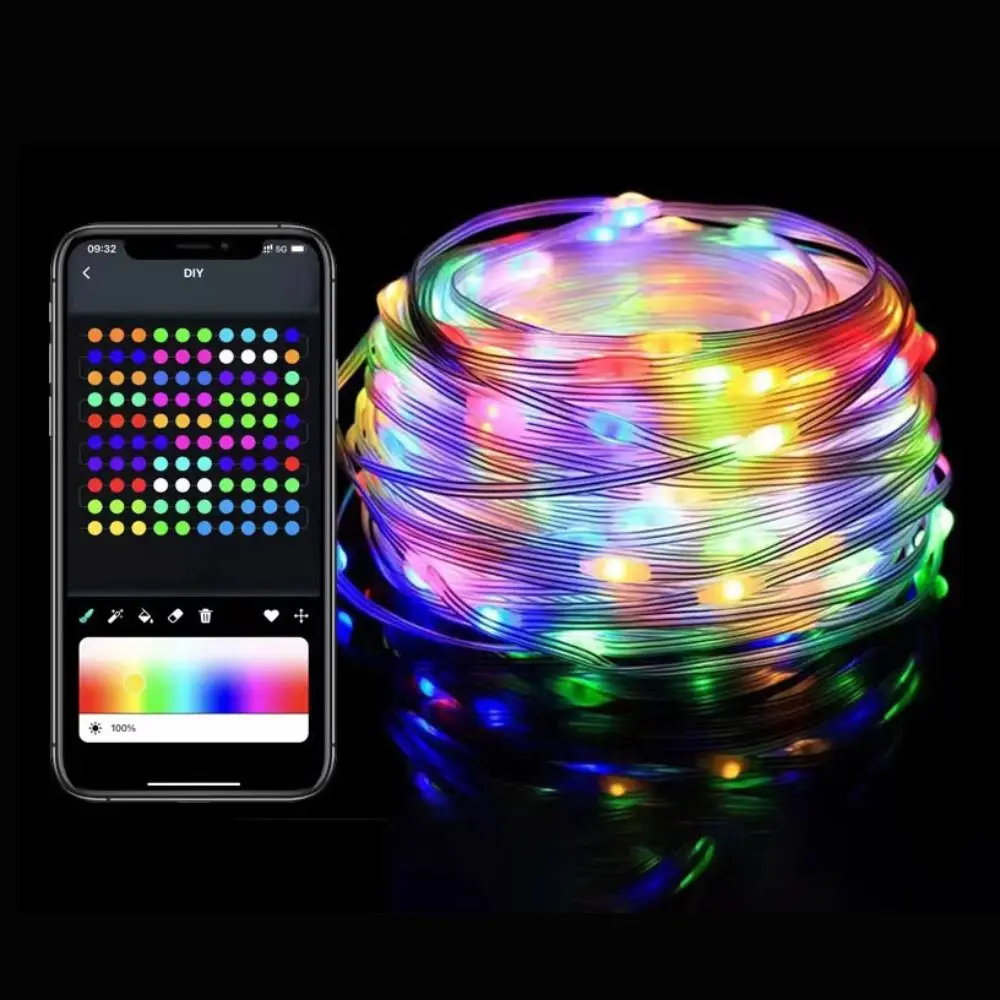 Dream Color USB LED Sting Light direccionable 5V Fairy Lights 2/5/10M Bluetooth Music APP Control
