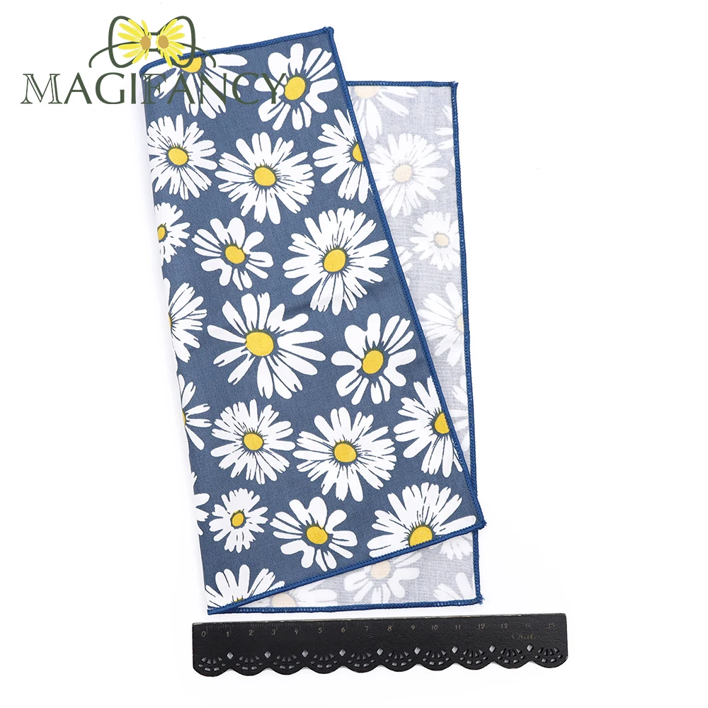 جديد 26 ألوان جودة الأزهار الكرتون 23 سنتيمتر Hankie 100% القطن الرجال الزفاف عادية حفلة التعادل مطابقة جيب مربع هدية الإكسسوار #3