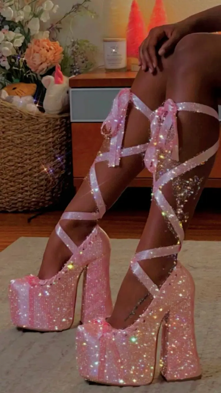

Ballet Pink Super High Heels Platform Block Dress Y2k Mary Janes Lolita Round Toe Pumps Ladies Shoes On Offer Free Shipping 2023