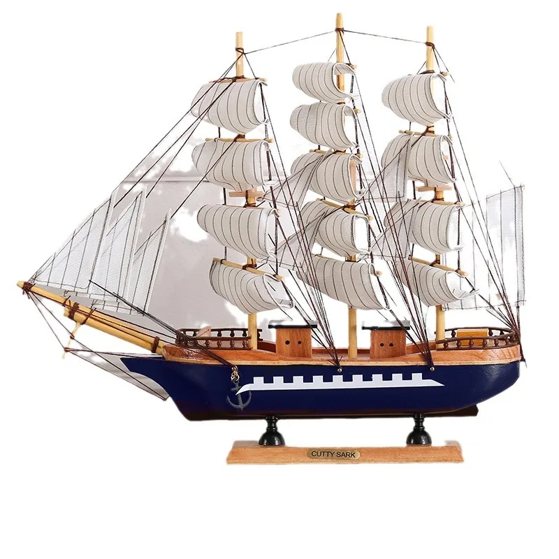 Smooth Sailing Sailing Boat Ornament Home Decoration Living Room Wine Cabinet Office Handmade Wooden Boat Qixi Festival Gifts
