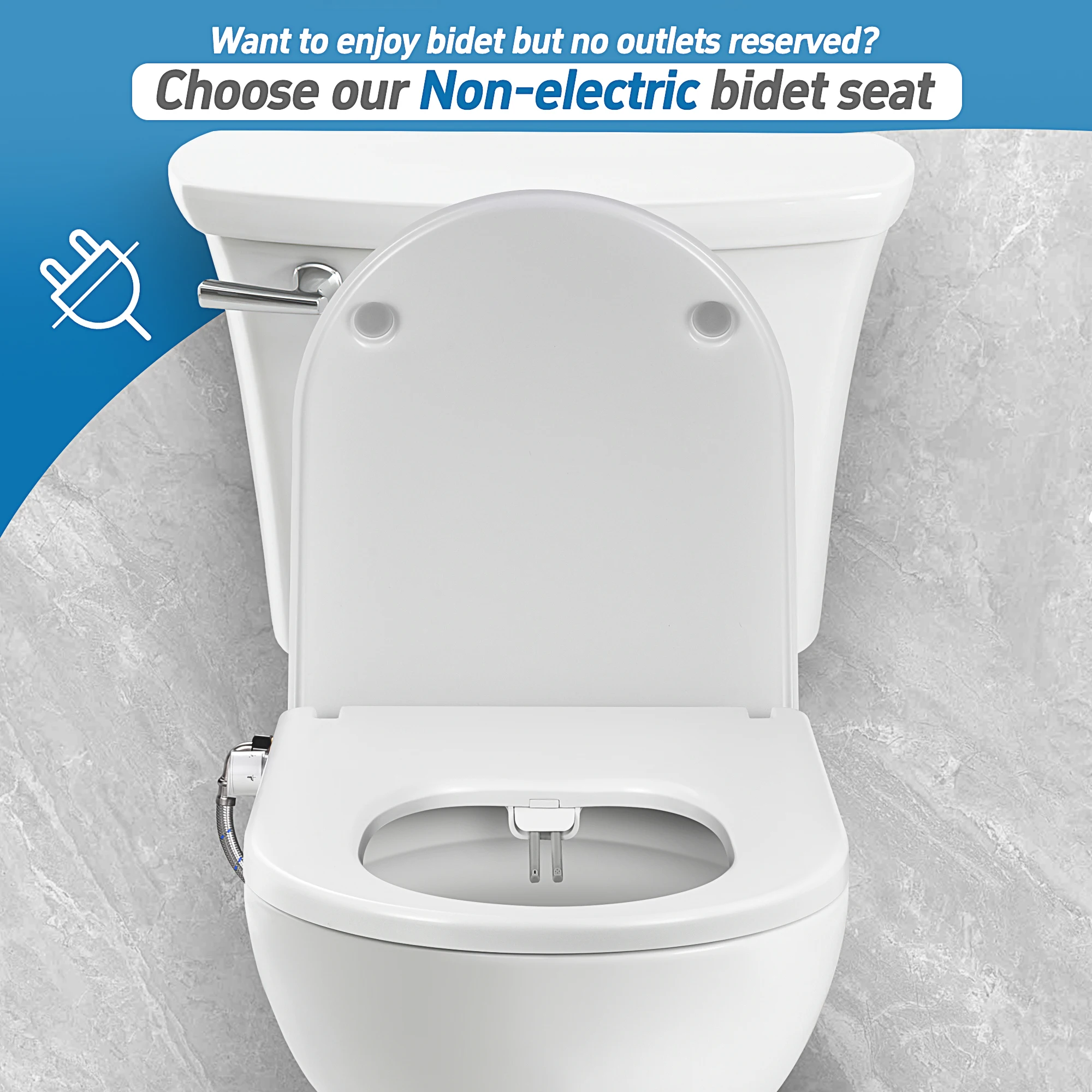 Samodra Nicht elektrische Bidet-Toilettensitze, weiß (nur für europäische Toiletten geeignet) – Detail 2