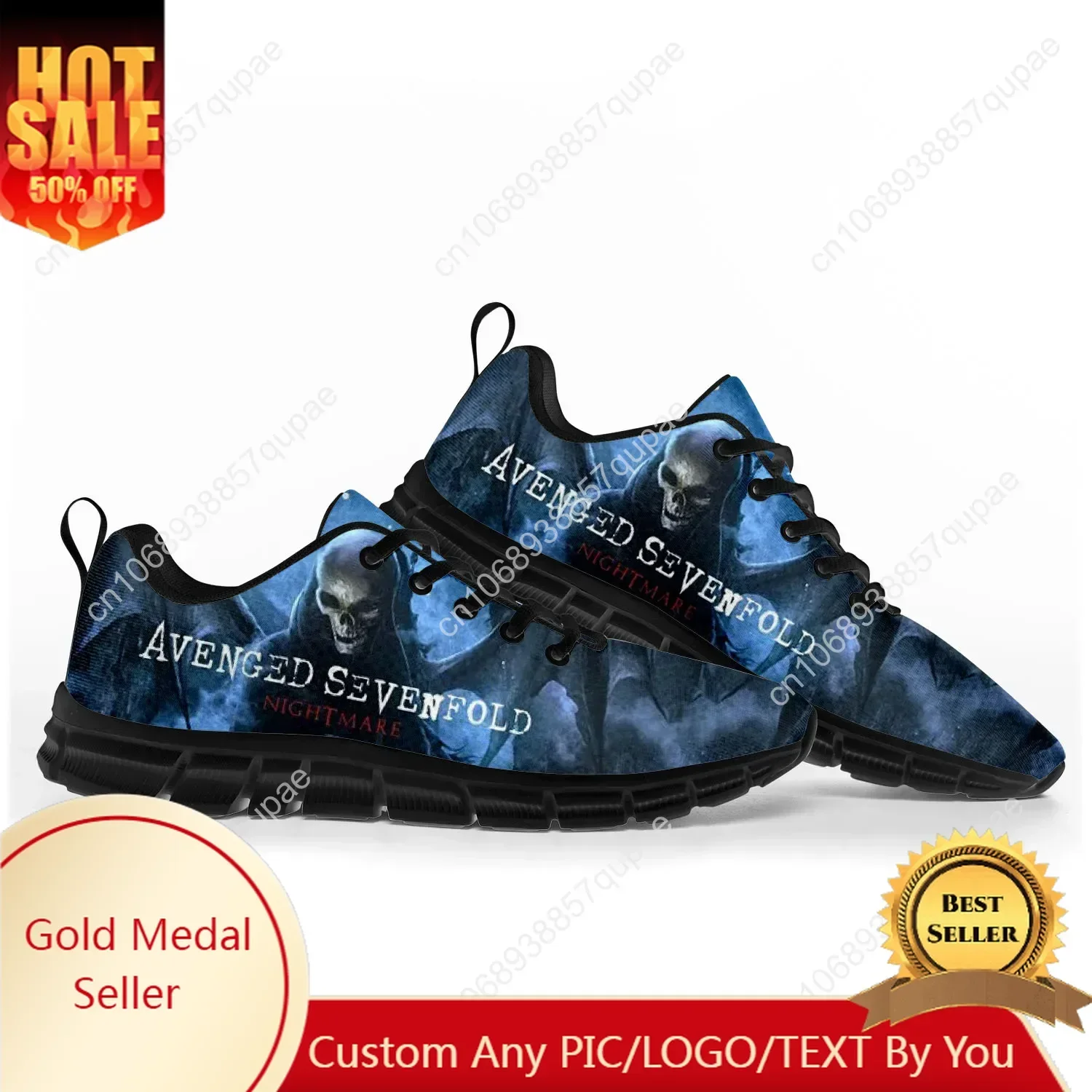 

Avenged Sevenfold A7X Sports Shoes Mens Womens Teenager Sneakers Casual Custom High Quality Couple Shoes Black