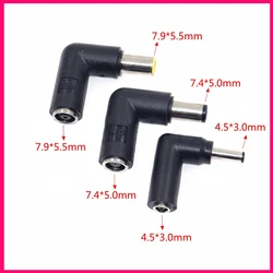 1PCS Suitable For Lenovo/Dell/HP Laptop Power Adapter DC 7.4/7.9/4.5MM Male To Female Elbow Connector Angle Head Receptacle Plug