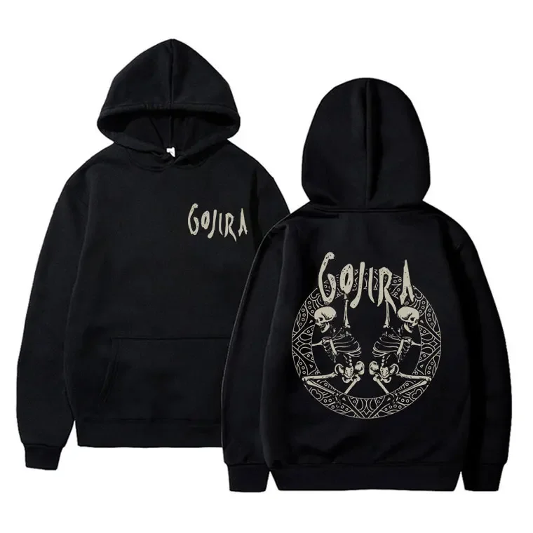 Skeleton Double Sided Print Hoodie Autumn Winter Unisex Vintage Streetwear Long Sleeve Sweatshirt Multi Colors Available