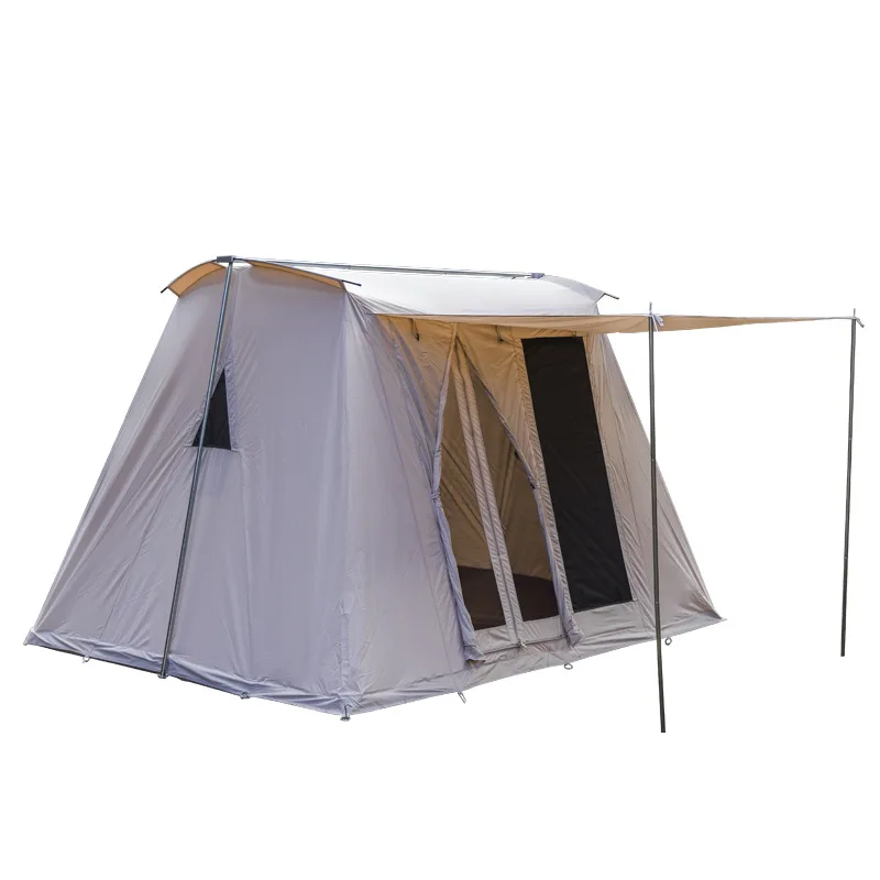 

3 4 5 Person Outdoor Carbin Cotton Glaming Tent Beige Rainproof Bell Camping Family 1 Bedroom 1 Living Room Relief Car Tent