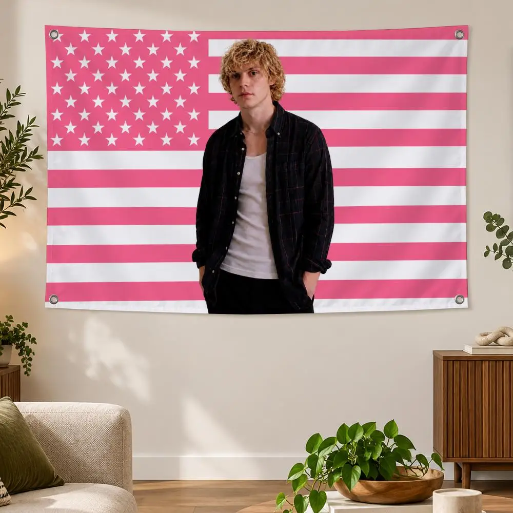 Actor American Film Dark Drama E-Evan Peters Actor Flags Banner Decor for Bedroom,Garden,Party,Club,Gaming Room,Indoor Outdoor