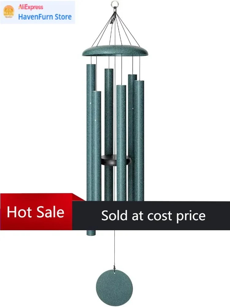 Precio de oferta: Promoción por tiempo limitado de Wind River – Campana de viento verde de 50 pulgadas para patio, jardín y decoración exterior (Alu