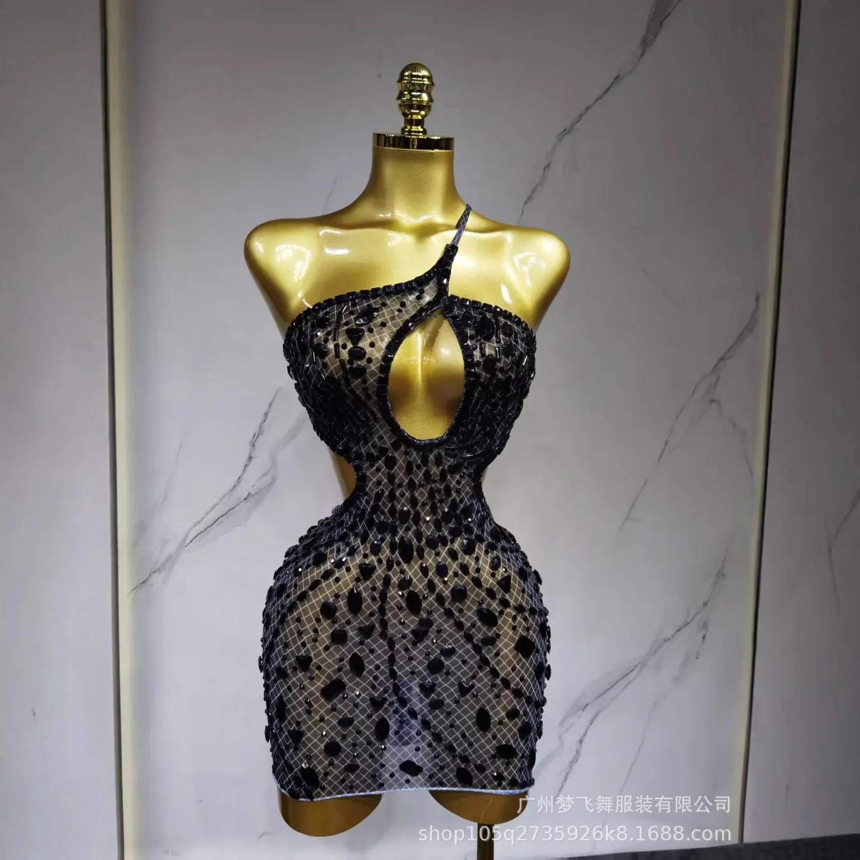Hot Sale 2026  Fall Outfit for One Shoulder, Luxurious Bright Diamond, Backpack, Hip Skirt, Cocktail Party, Bar, Band, Female Si