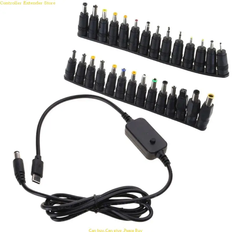 UsbC TypeC PD5-20V Decoy Power Cord to DC5.5x2.1mm 4.0x1.7mm 3.5x1.35mm and More