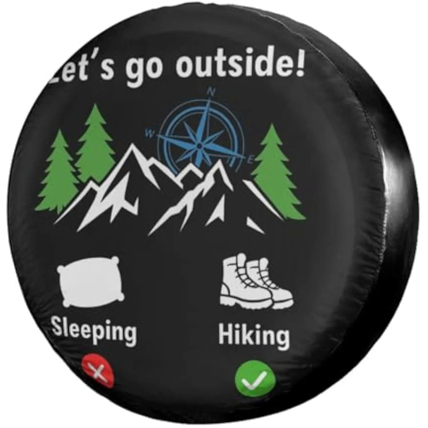 

Let's Go Outside Mountains Compass Spare Tire Cover Waterproof Protector for RV Truck SUV