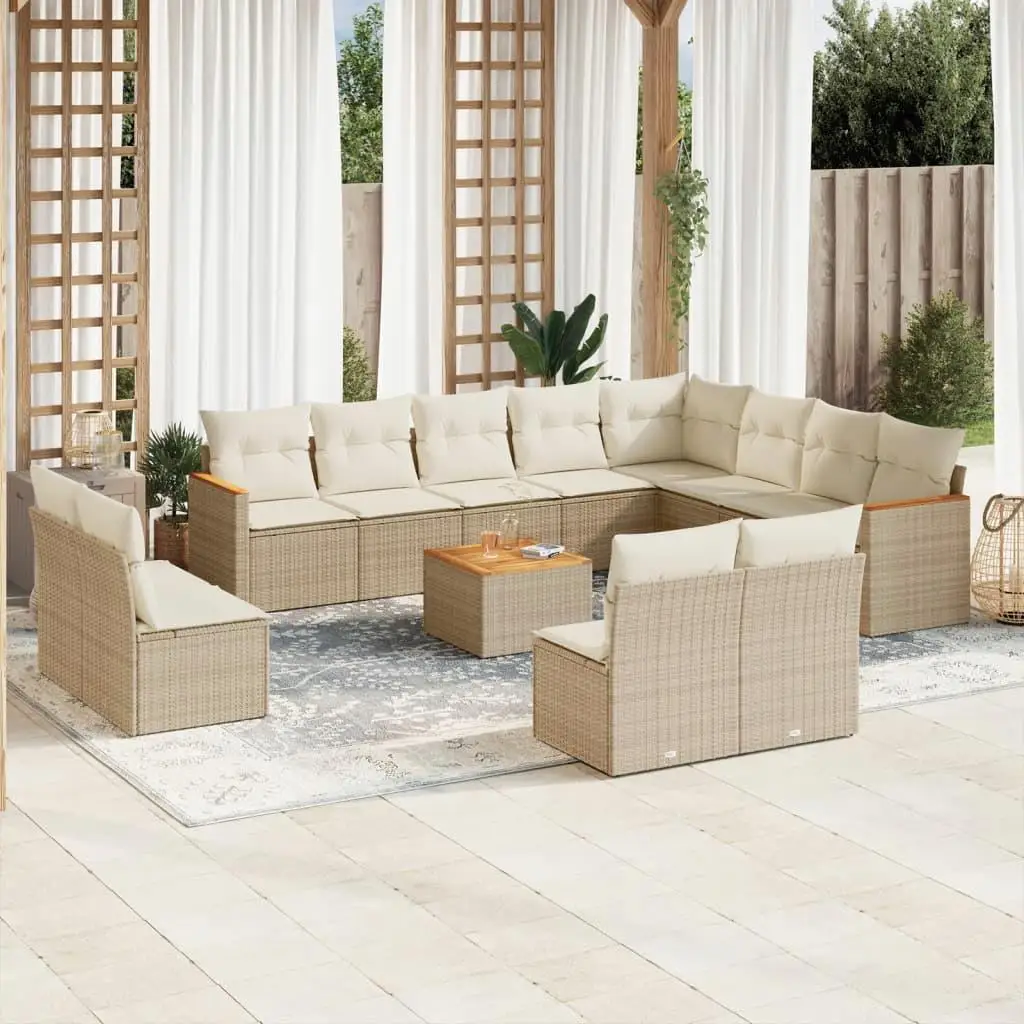 

Beige Cream Garden Sofa Set Outdoor Furniture Cushioned Seating Patio Decor