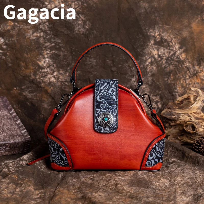 GAGACIA Vintage Women Luxury Handbag High Quality Crossbody Bag For Ladies Handbags Genuine Leather Woman Phone Bags Purses 2024