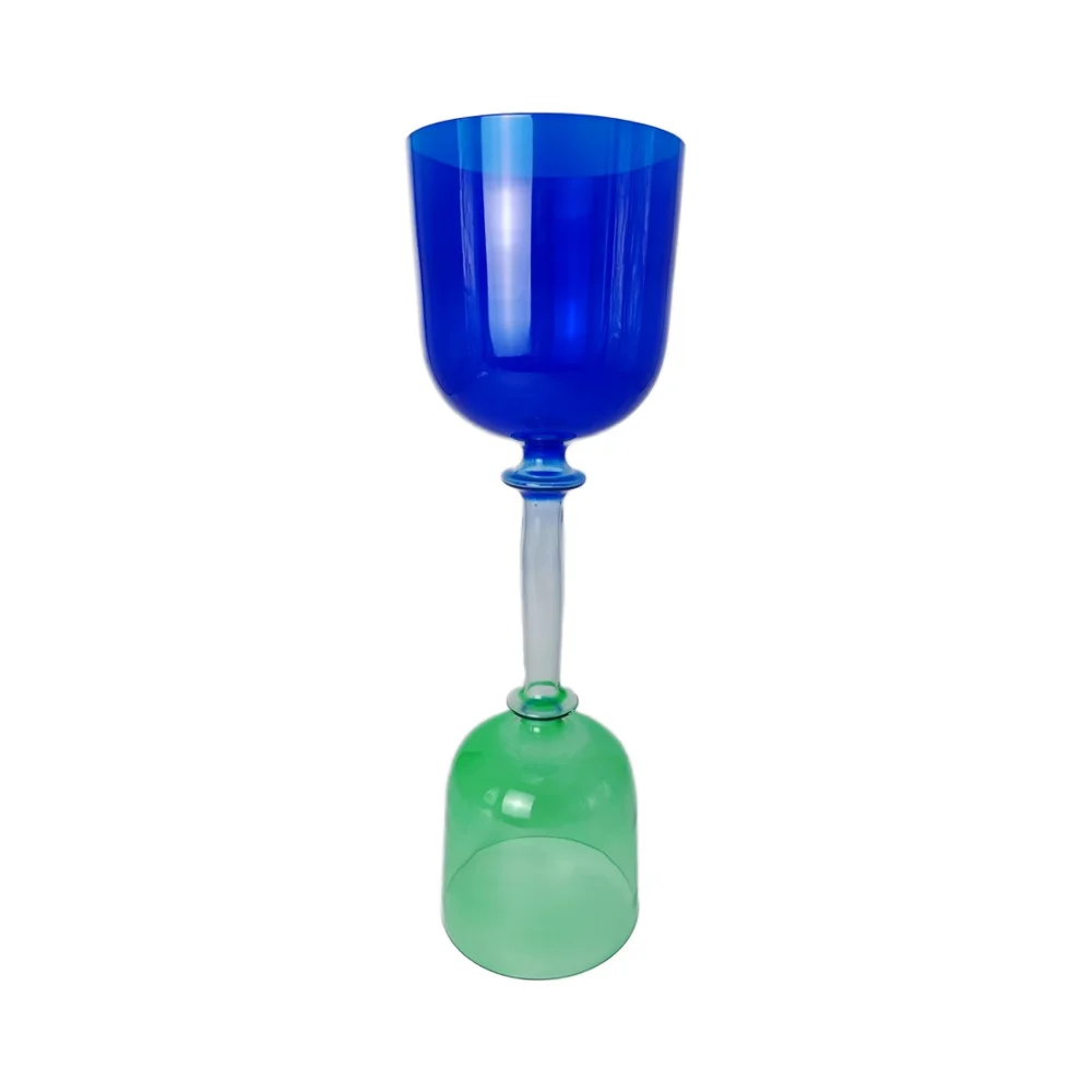 Blue-Green double-headed Crystal singing chalice Sound Healing Yoga Meditation Stress Reduction Percussion Instrument