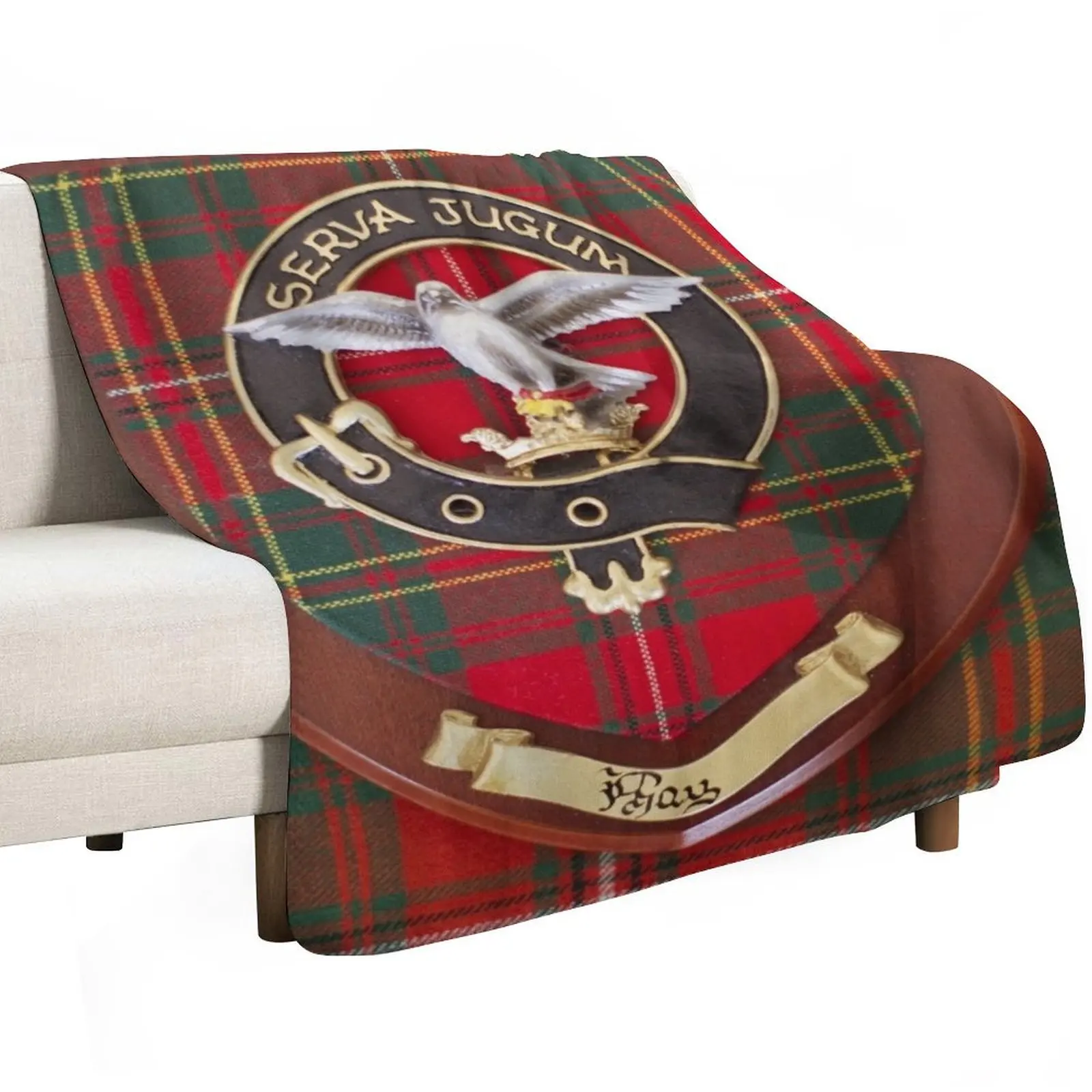Real Clan Hay Crest on Kilt - Ancient Hay Tartan Throw Blanket Blankets For Sofas Polar Large Hairys cosplay anime Blankets