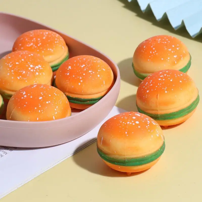 【Beautiful】 Hamburger Stress Ball Autism Sensory Toy Stress Anxiety Relief Fidget Toys Pinch Decompression Toy