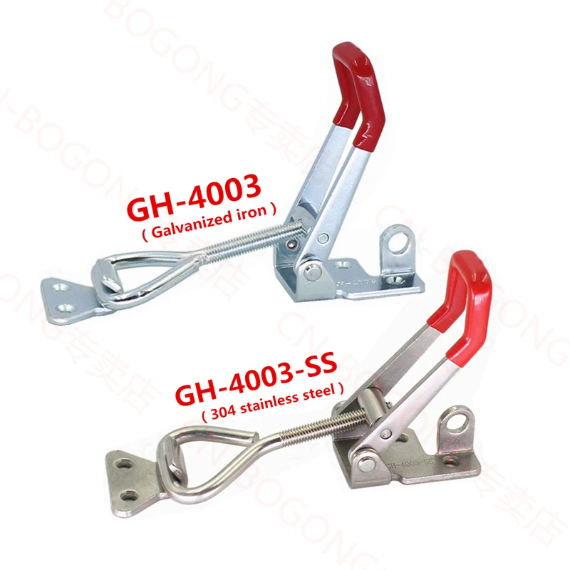 GH-4003 Latch-Action Toggle Clamp Style 500KG Capacity Heavy Duty Toggle Latch Clamp Pull Latch Self-lock  4003 GH-4003-SS