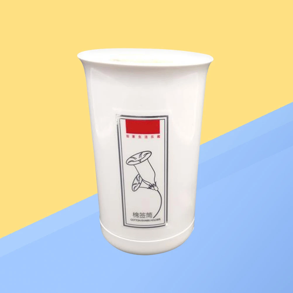 

Automatic Cotton Bud Holder 4-Compartment Swab Organizer For Toothpicks Dental Floss Abs Rubber Wood Storage Box