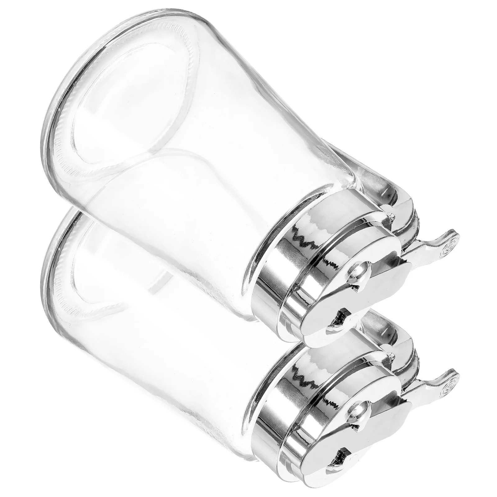 Dispensador de azúcar de vidrio, crema, jarabe, condimento, dispensador de vidrio a prueba de fugas, multifunción para miel, panqueque, jarabe, barra de café, 2 uds.