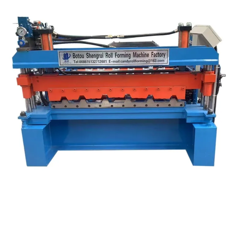 YG Customized Shengrui Steel Tile Trapezoidal Roofing Sheet Roll Forming Machine 380V 0.3-0.8mm Thickness 1200mm Feeding Width 2