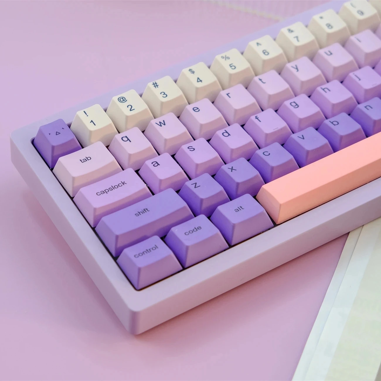 129 Keys/set GMK Lavender Purple Gradient Cute Keycaps Cherry Profile Key Caps PBT Dye Subbed Keycap For 61/64/68/75/87/104/980