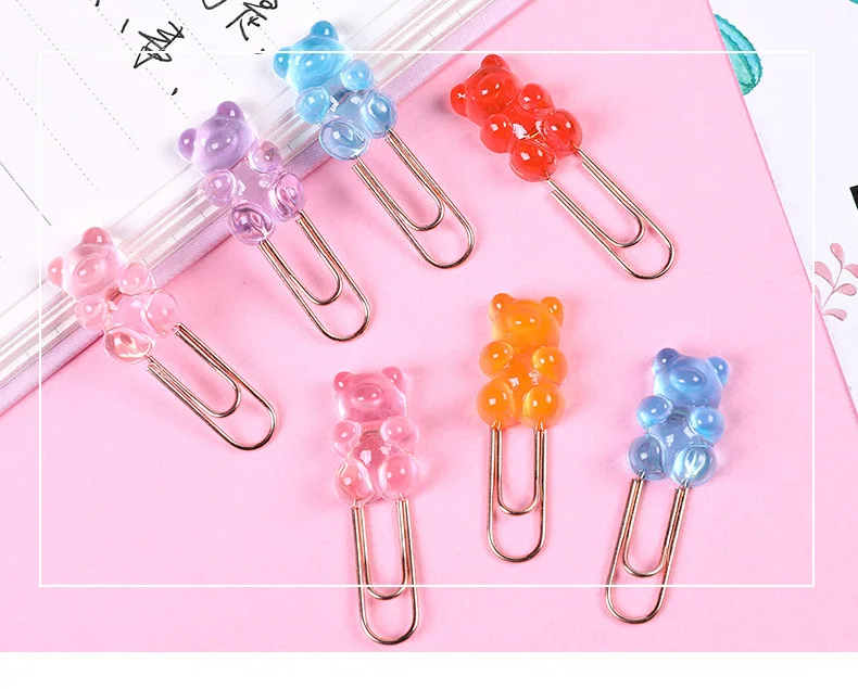 10 Clips De Papel De Etal, Clips De Notas De Oso Arco Iris, Clips De