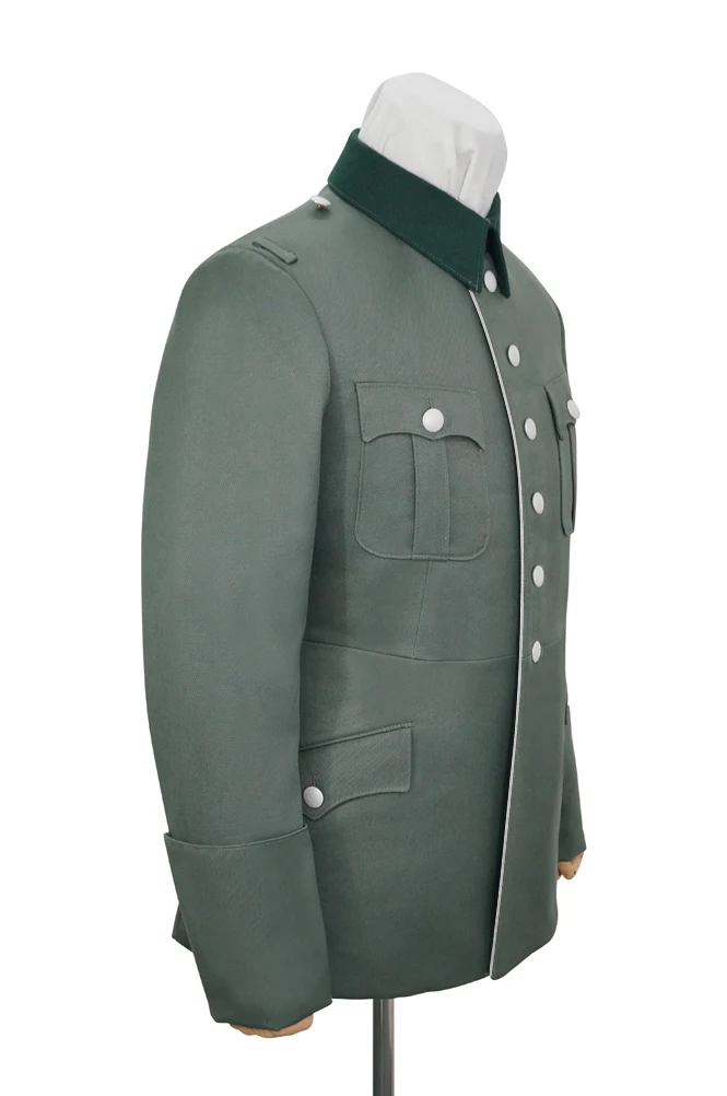 Chaqueta de túnica de servicio de tubería de gabardina, Oficial General, Heer M28 alemán, WWII, GUDA-B009